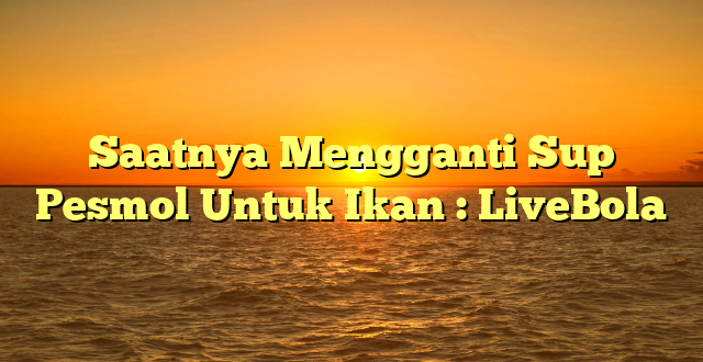 Saatnya Mengganti Sup Pesmol Untuk Ikan : LiveBola
