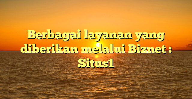 Berbagai layanan yang diberikan melalui Biznet : Situs1