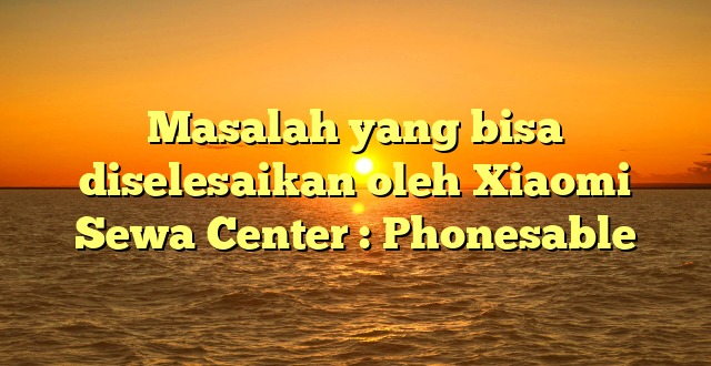 Masalah yang bisa diselesaikan oleh Xiaomi Sewa Center : Phonesable