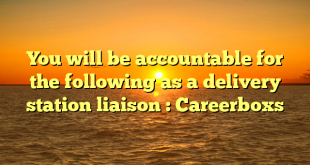 You will be accountable for the following as a delivery station liaison : Careerboxs